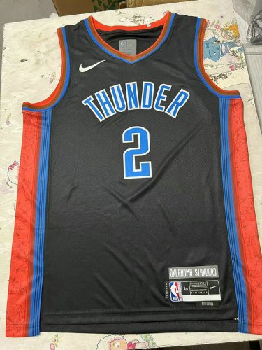 NBA 2 Gilgeous-Alexander OKC Thunder 22-23 city Maillot noir imprimé